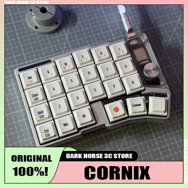 In Stock Cornix Split Mechanical Keyboard Wireless Ergonomic Low Profile Switch Keyboard CNC Aluminum Case with Knob Support Via