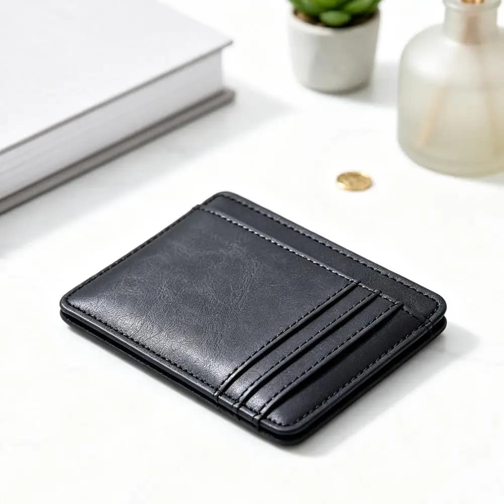 Slim Card Holder for Men, Minimalist Credit Card Holder with ID Window,Pocket Wallet for Business Cards Bank Cards
