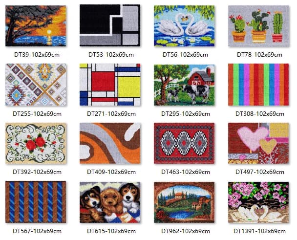 Latch hook rug kits with Pre-Printed Pattern Cross stitch embroidery kit Footprint Carpet with your needlework 69-102 Dogs
