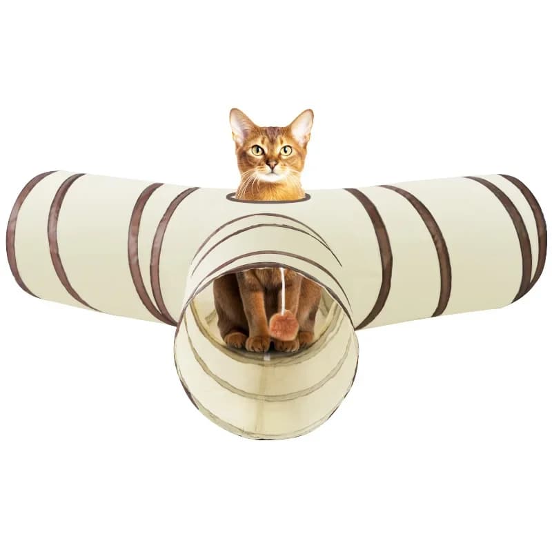 Tunnel per Gatti Lungo a T/Y, Giocattolo Interattivo Pieghevole per Gatti, Giochi Divertenti per Interni, Cubi per Gattini, Accessori per Animali Domestici