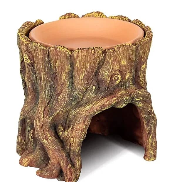 Stump Lizard House - Ornamento da giardino e habitat per animali domestici, fioriera decorativa per esterni