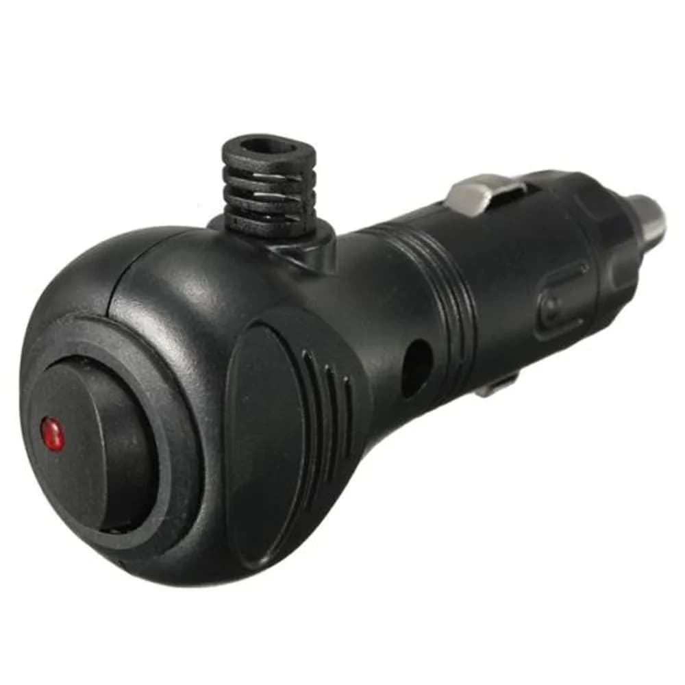 1Pc Universale Nero ABS Auto Presa accendisigari Spina DC 12V 10A Connettore del Caricatore LED on-off Interruttore Accessori Auto