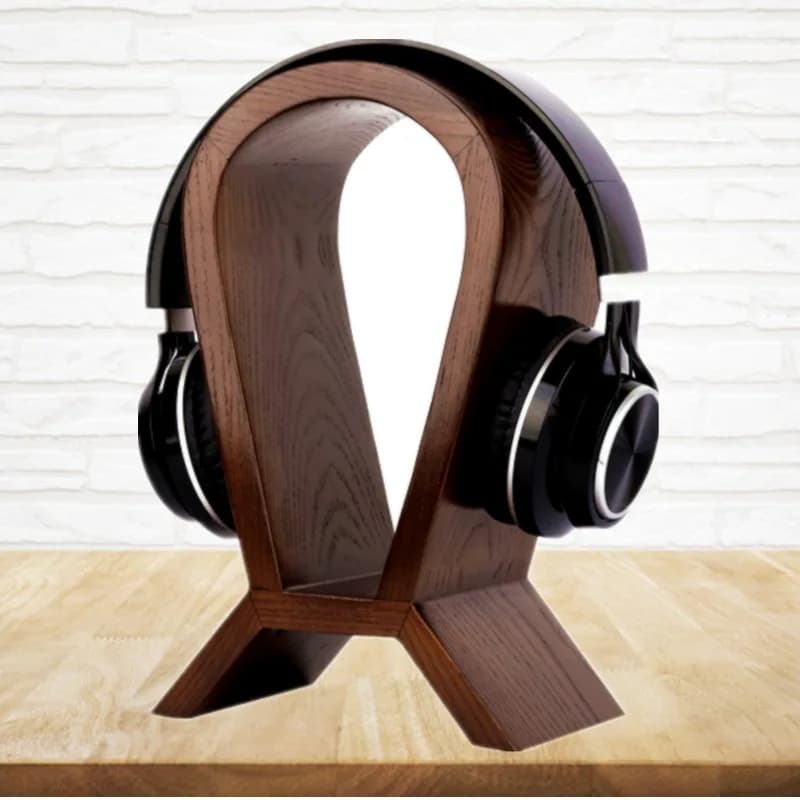 Supporto per cuffie da tavolo in legno massello Hu Head Accessori per computer Supporto decorativo per display per cuffie in legno