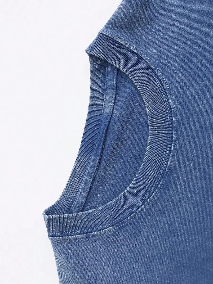 T-shirt in cotone lavato unisex girocollo a maniche corte con orlo svasato casual