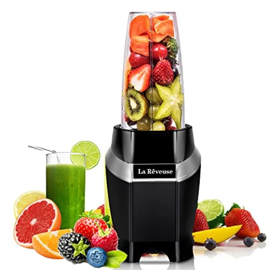 Frullatore Personale per Frullati e Smoothie da 1000 Watt con Bottiglia da Viaggio Portatile da 24 oz Senza BPA, Lavabile in Lavastoviglie