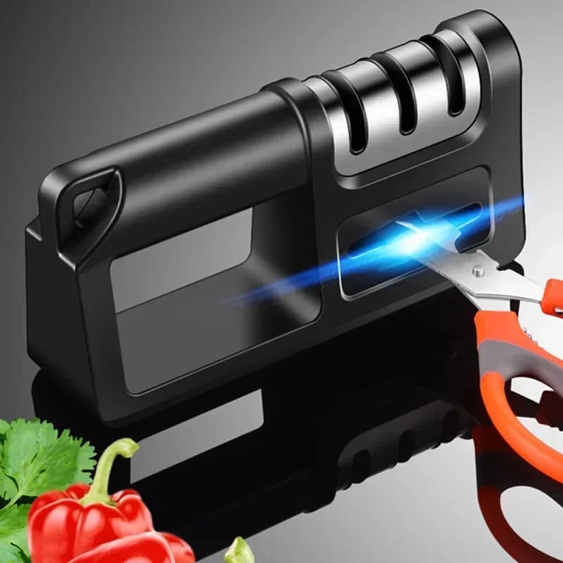 Coltelli diamantati professionali manuali giapponesi portatili in carburo di tungsteno a 3 fasi Sistema di affilare le forbici da cucina per coltelli