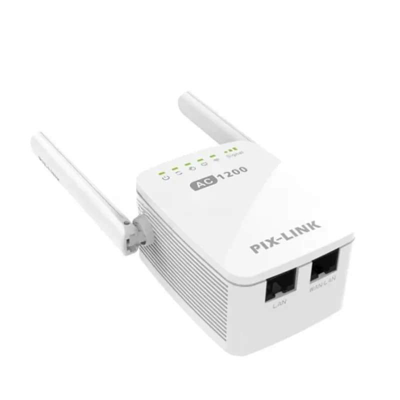 PIX-LINK LV-AC12 Ripetitore di instradamento doppia antenna wireless dual band da 1200 Mbps AC1200 Ripetitore WiFi a lungo raggio per Smart Home