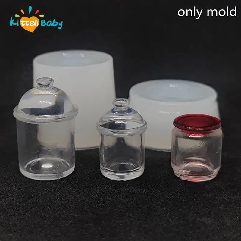 Mini jar of food toys house of candy dolls in Silicone jar of cookies mold house of dolls kitchen DIY accessories for table Living Scene Decor