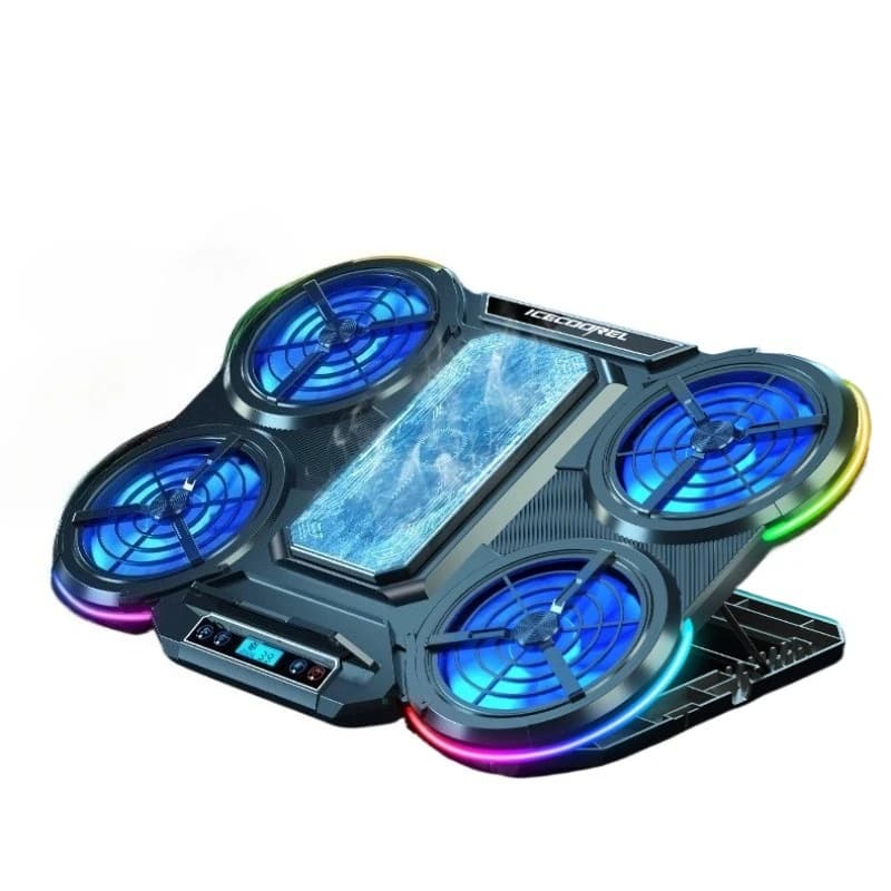 Dispositivo di raffreddamento per laptop con tecnologia di raffreddamento a semiconduttore Illuminazione ambientale RGB Design silenzioso e supporto di raffreddamento ad alta potenza