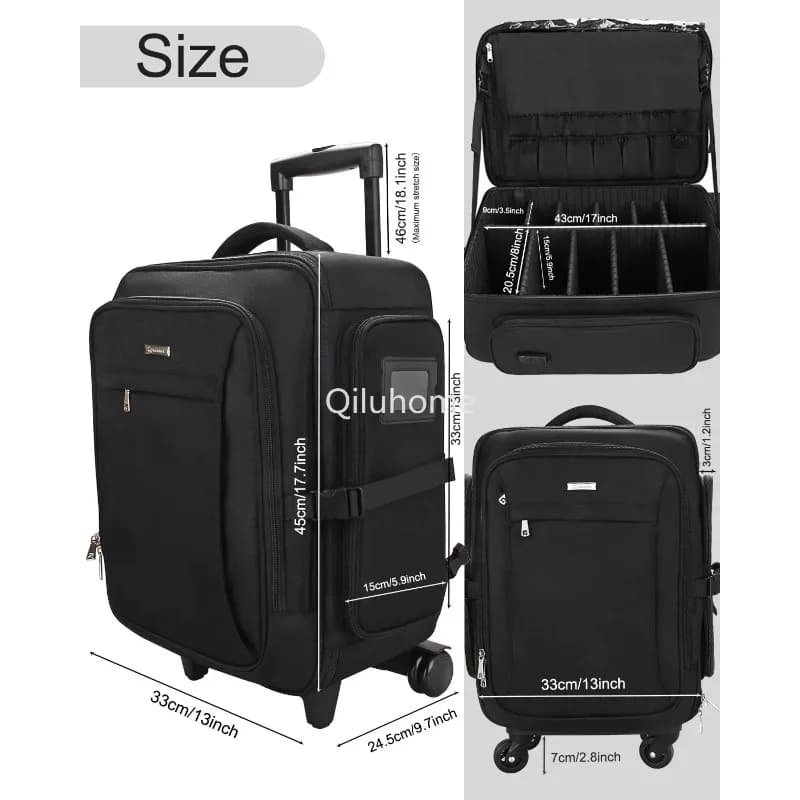 Professional Travel Make-up Trolley Case Relavel Makeup Backpack Rolling Cosmetic Case Makeup Brush Bracket Bag