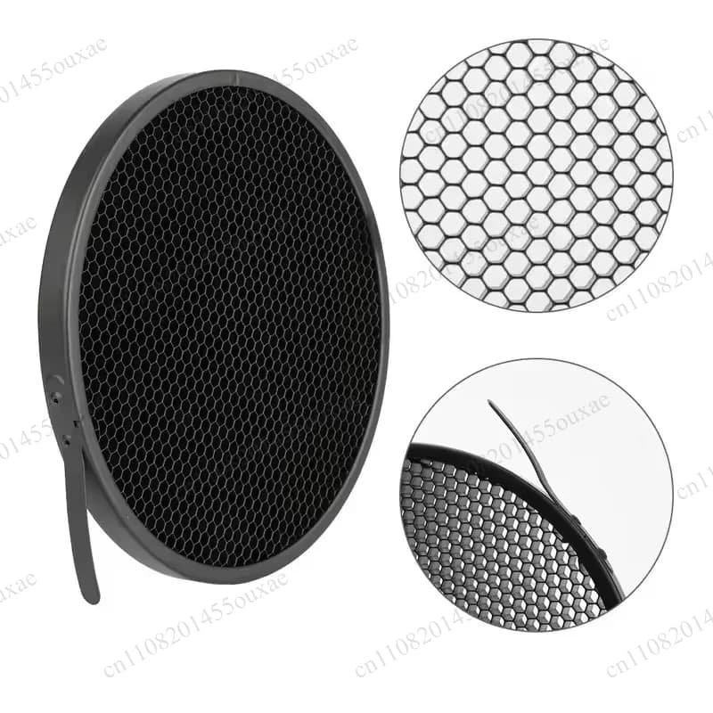 11 Inch 45° Telephoto Reflector Dish With 60° Honeycomb Grid Bowens Mount Diffuser Shade For Studio Flash Lighting