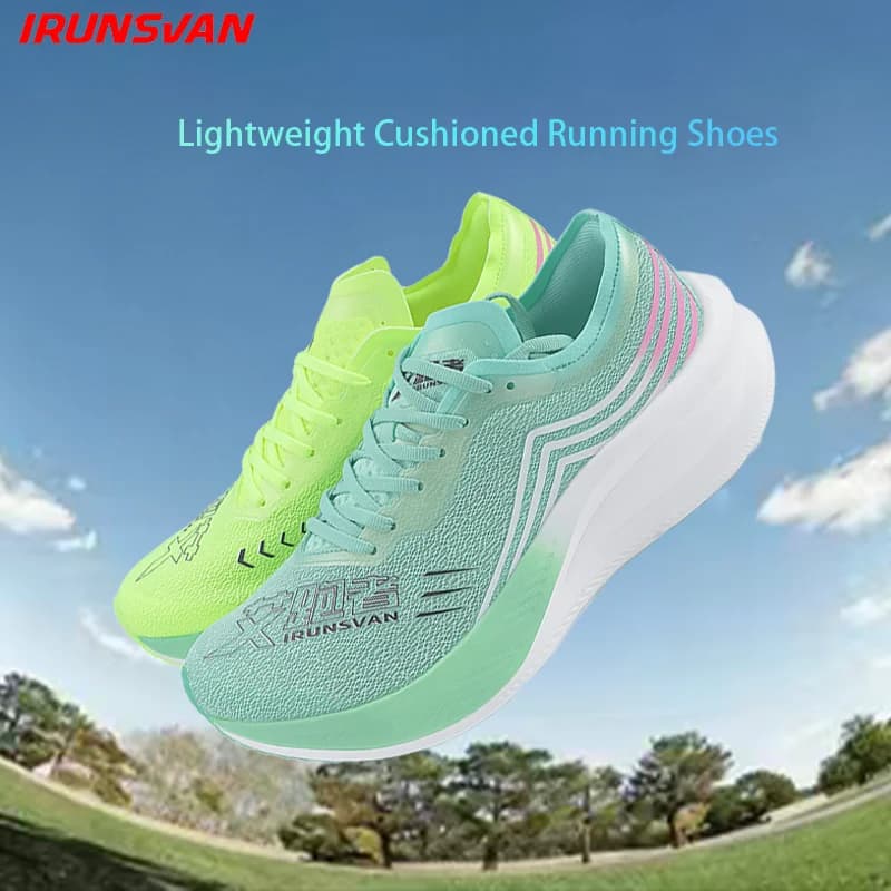 Scarpe da corsa professionali da uomo con piastra in carbonio e nylon per maratona, ammortizzanti e stabili, IRUNSVAN 025