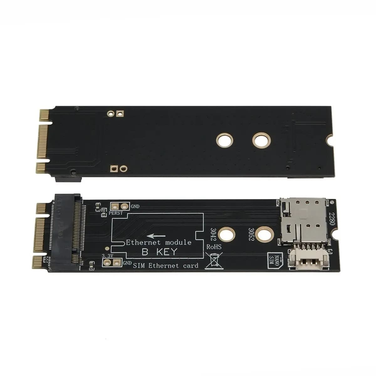 NEW FACTORY~M.2 B Key to M Key Adapter Card for 4G/5G Module M.2 Adapter with SIM Card Slot PCIe Protocol for 3042 3052 NGFF NVM