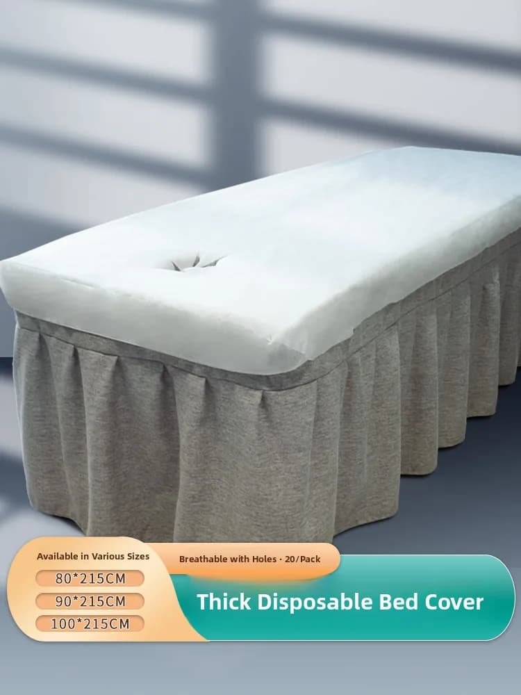 Disposable Cover for Massage Cot, Canopy for Beauty Salon with Elastic, Nonwoven Fabric Waterproof and Anti-Olium, for Spas and Beauty Centres