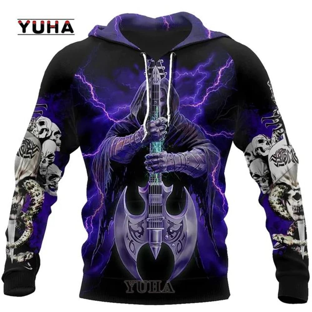 Felpa con cappuccio da uomo con grafica teschio stampato in 3D Top Felpa unisex moda Primavera e autunno Hip Hop Streetwear Oversize Casual da uomo'