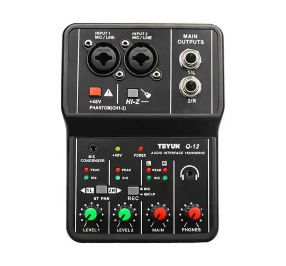 TeyunQ12 interfaccia Audio per la registrazione Computer Free Drive USB scheda Audio esterna per Pc Pro apparecchiature Audio Video professionale