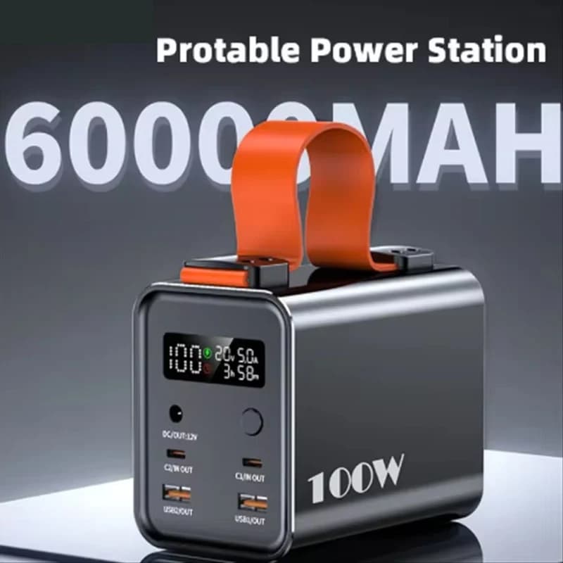 Power Bank Portatile da 60000mAh 100W per Laptop, Batteria Esterna USB C a Ricarica Rapida da 30000mAh per iPhone 17, Samsung, Xiaomi