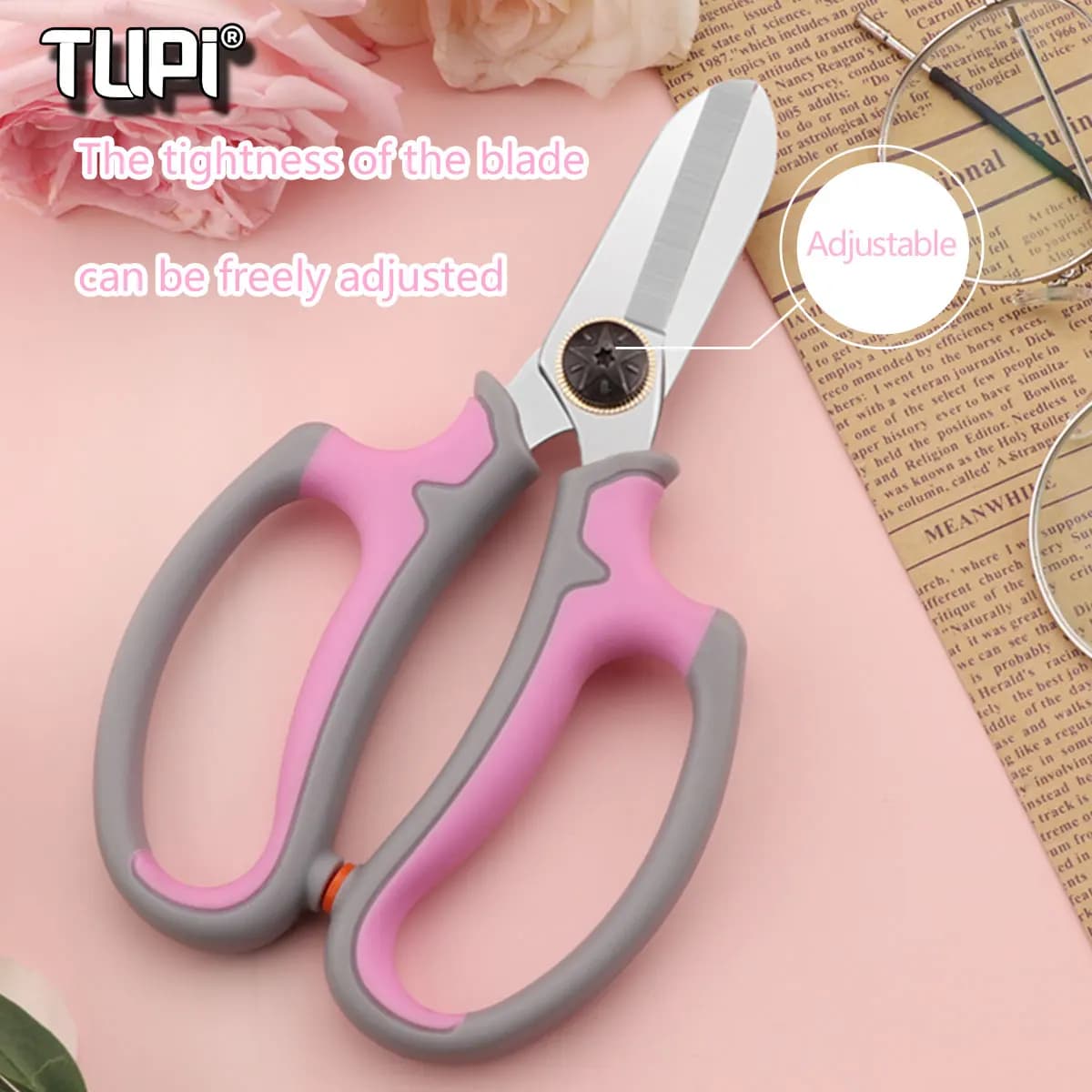 Professional floral scissors, round head garden shears for domestic use, flower shears for garden compositions with sharp blades