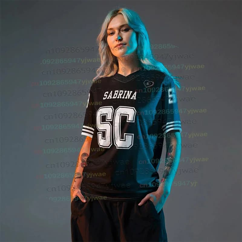 Football sweater Sabrina Carpenter women's short sleeve summer sports short sleeve outdoor t-shirt cosplay loose fast drying