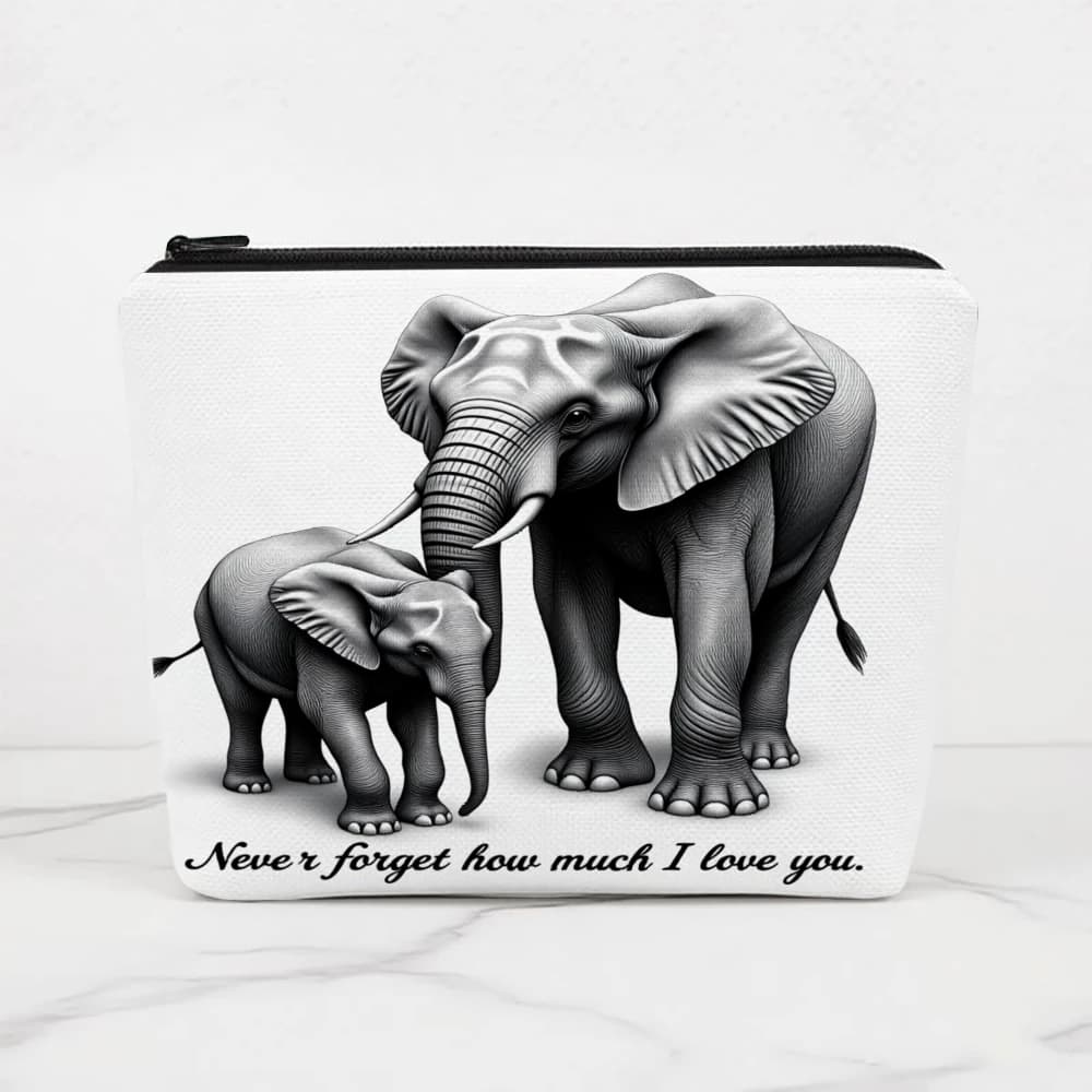 Borse per il trucco Elephant Mother And Baby Love per ragazze, pochette per cosmetici, borsa da toilette, astuccio per matite, custodia da viaggio