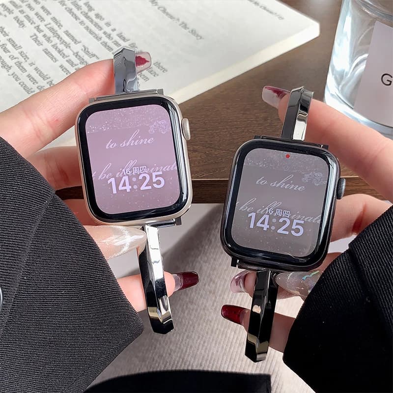 Cinturino in metallo di lusso per Apple Watch 49mm 41mm 45 38mm 42mm 44 40mm 46mm cinturino da donna sottile per iWatch Ultra 10 9 8 7 SE 6 5