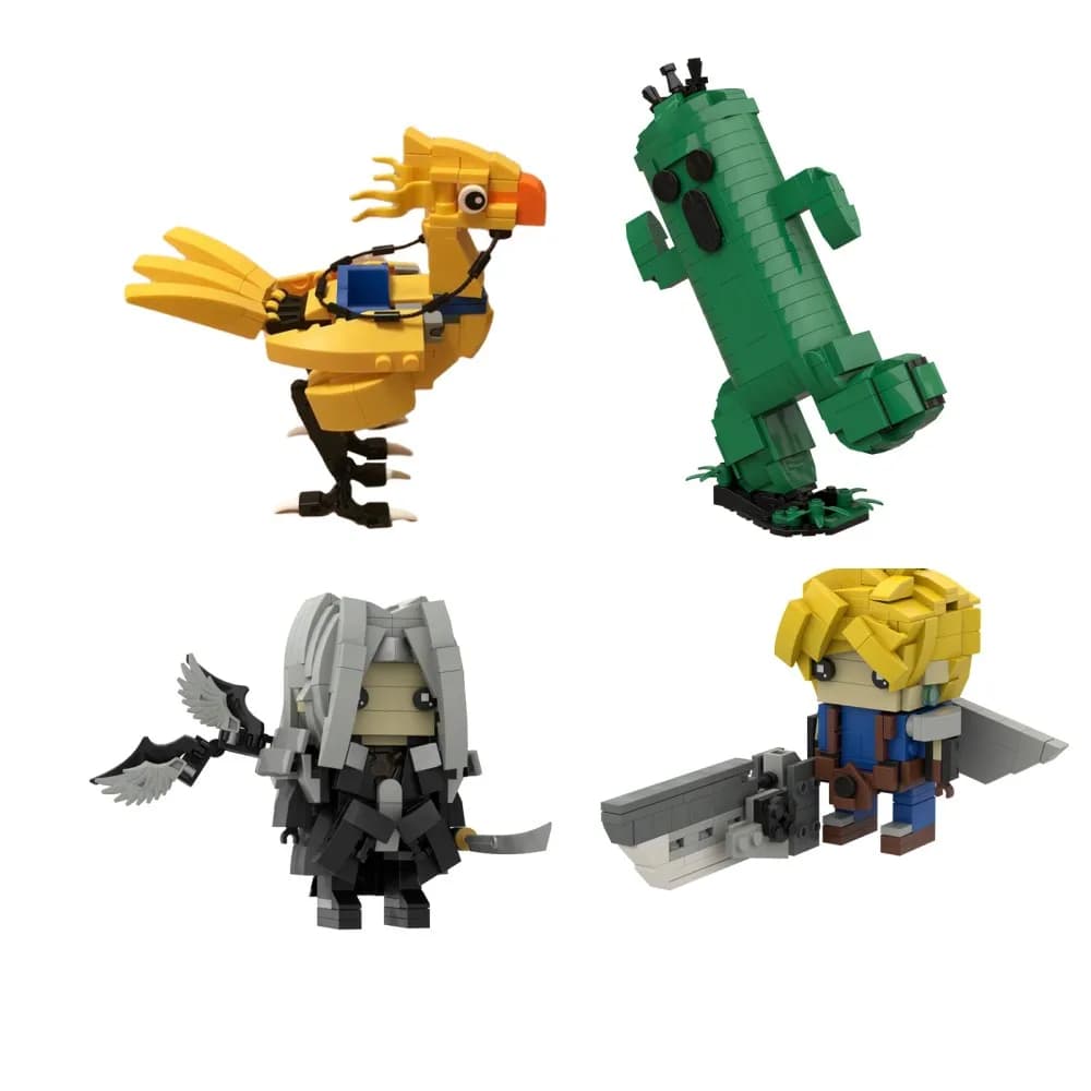 MOC Game Final Fantasied Birds Chocobos Brickheadzs Cloud sephioth Building Blocks Set mattoni modello Cactus Monster giocattoli per bambini