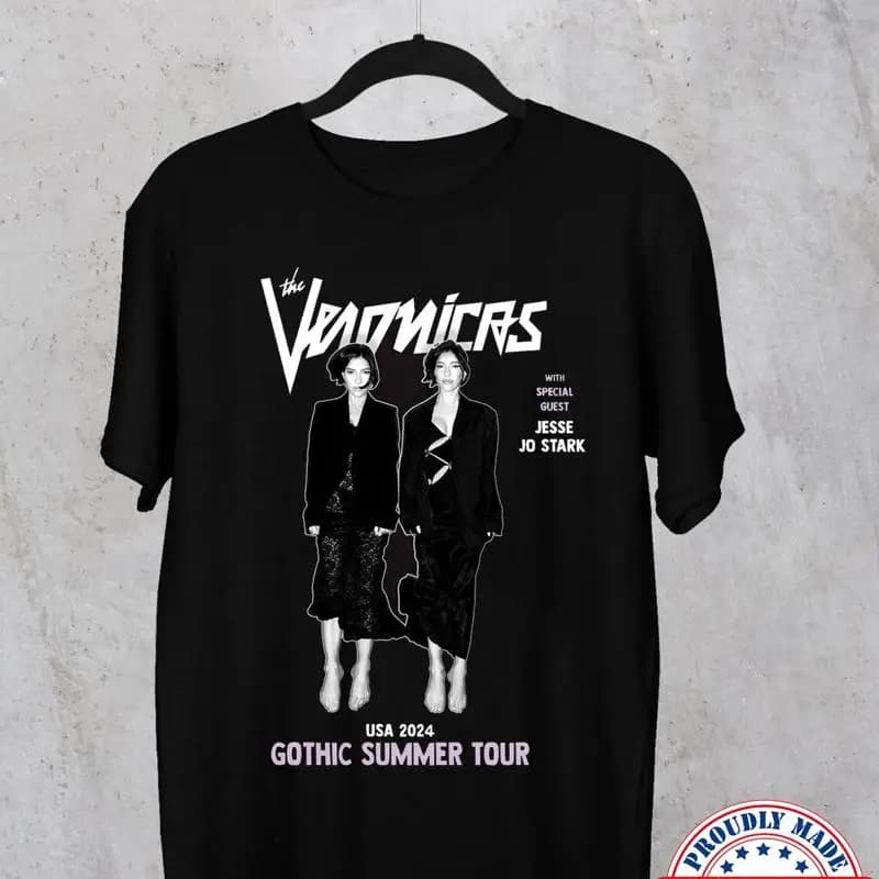 Maglietta del tour estivo gotico della band Veronicas, taglia intera S 5XL