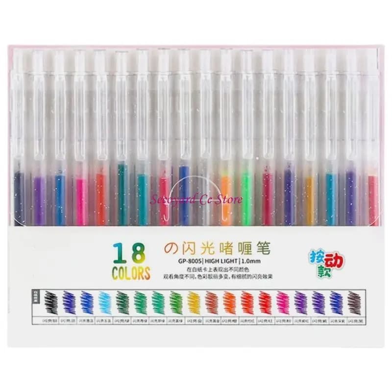 Penna gel colorata retrattile N3UC 1.0MM Penna con inchiostri gel scintillanti Evidenziatore metallico per notebook Scrapbooking