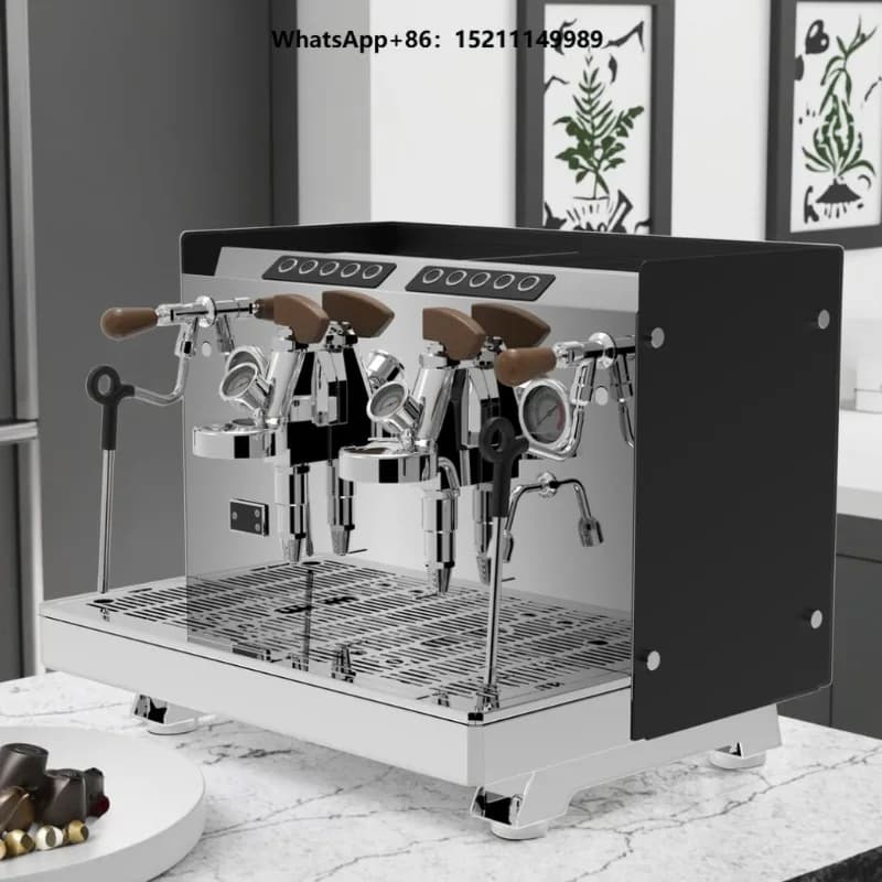 Professional Two Head Italian Cafe Made Two-group Espresso Maker Manual Brewing Dual-group Coffee Machine