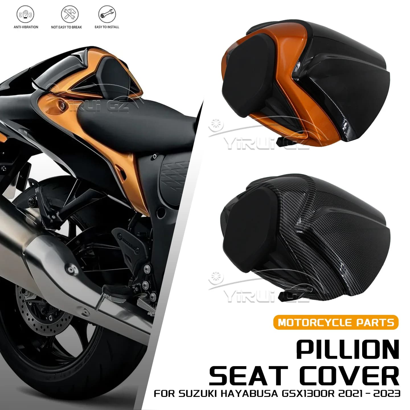 Per Suzuki Hayabusa GSX1300R: Copertura Sella Passeggero Posteriore con Assorbimento Urti, Carena GSX-1300R 1300 2021-2023