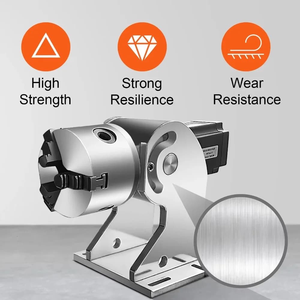 SIHAO 360° Rotary Axis Attachment Max 80mm Clamping Diameter 4th Axis Accessory for Fiber Laser Marking Engraving Machine