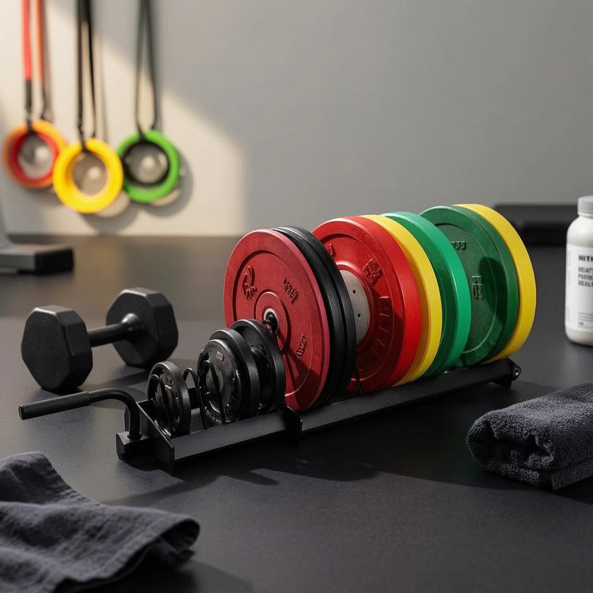 Weight Plate Storage Rack with Wheels Portable Weight Plate Rack Long-Lasting Space-Saving for Gym Owners, Fitness Center