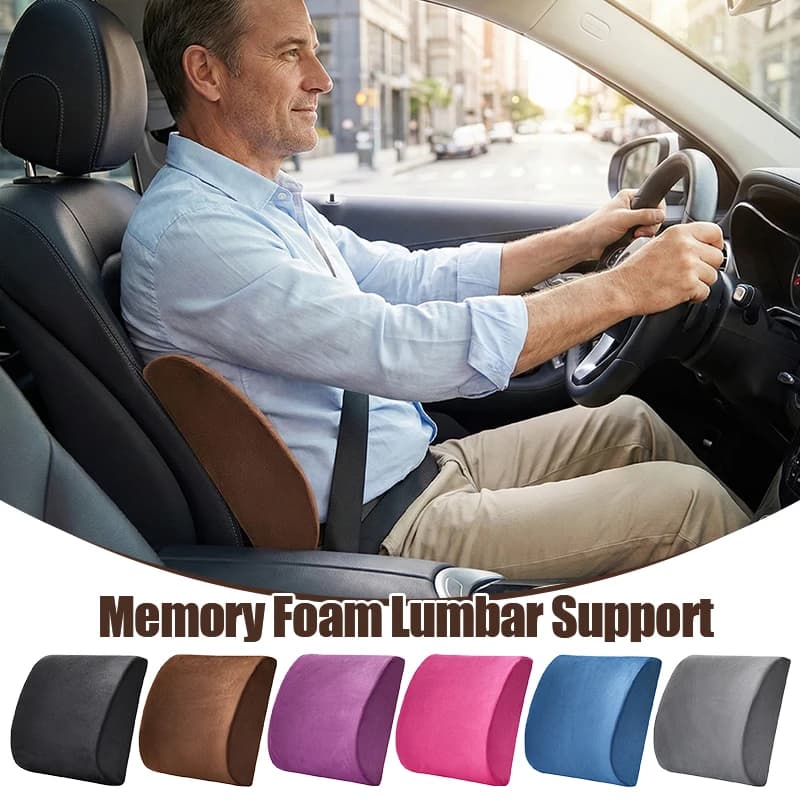 Cuscino in memory foam Cuscino di supporto lombare dello schienale del sedile per la protezione della vita dell'ufficio dell'auto Allevia l'affaticamento Cuscino traspirante