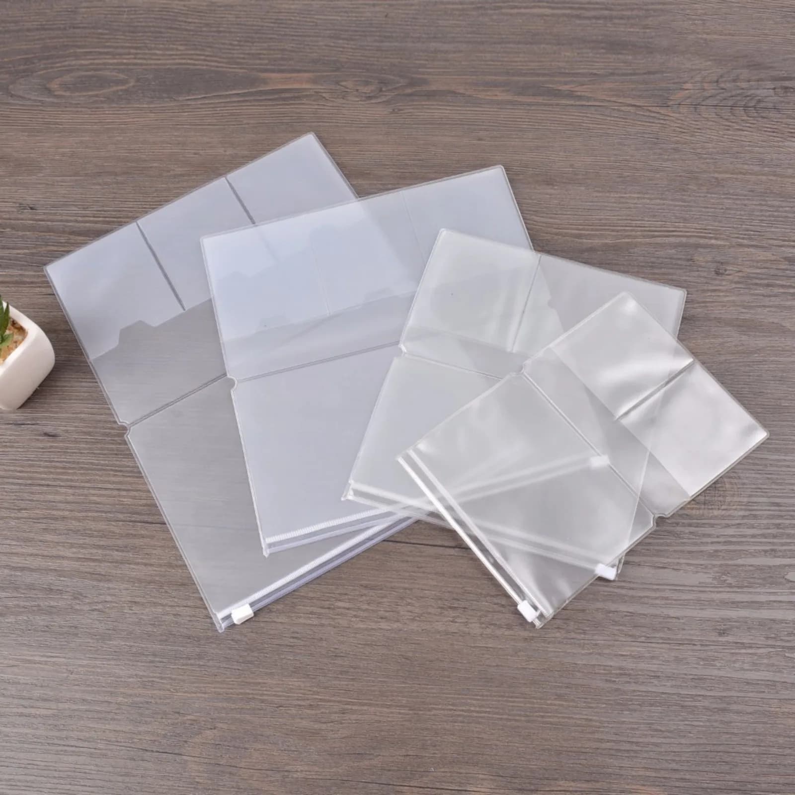 Cartella portadocumenti tascabile con cerniera in PVC per taccuino da viaggio, sacchetti per documenti impermeabili con inserto di ricarica trasparente per diario di passaporto standard A5