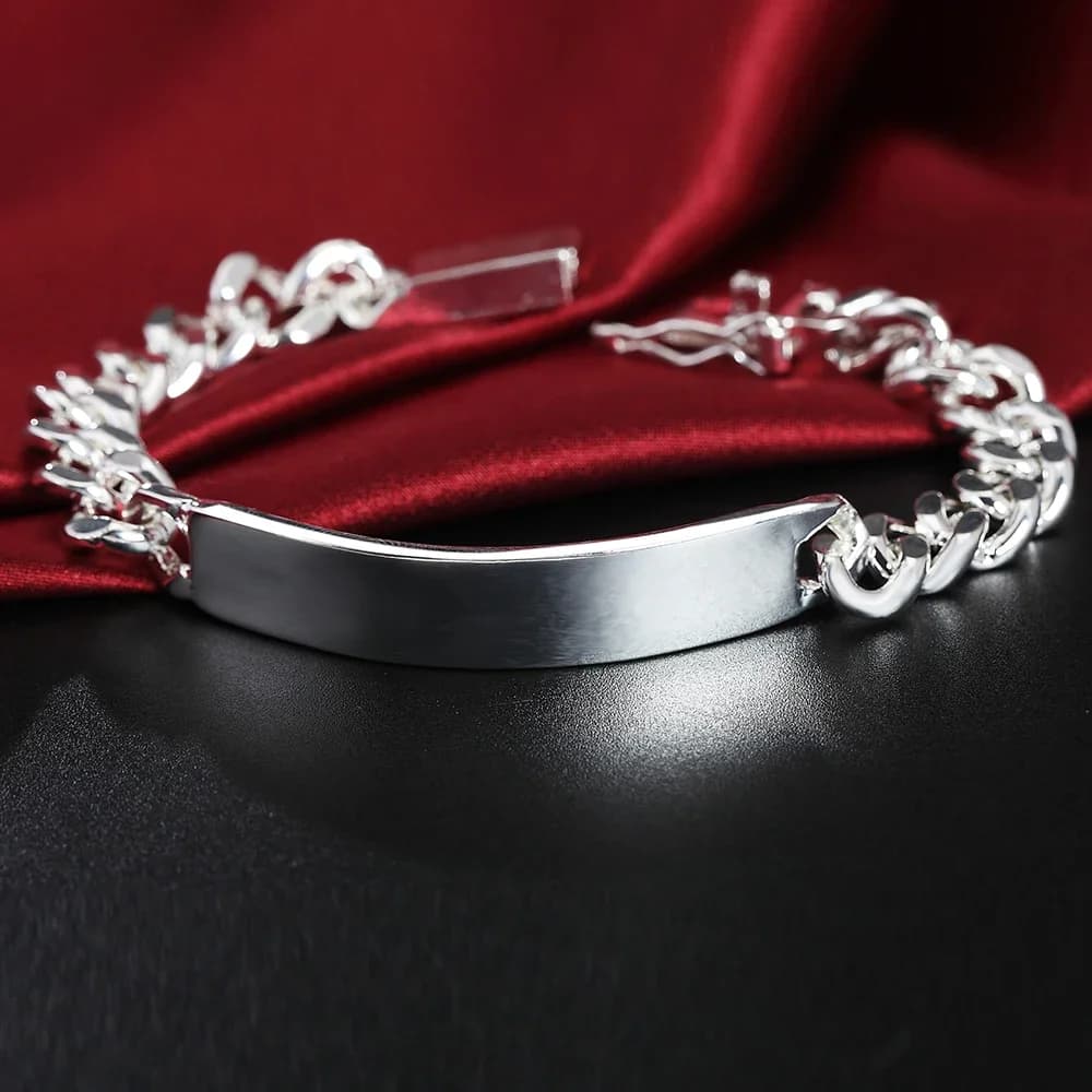 Bracciali a catena da 10 mm in argento sterling 925 per uomo, ideali per matrimoni, feste, stile classico, regalo di Natale, gioielli alla moda.