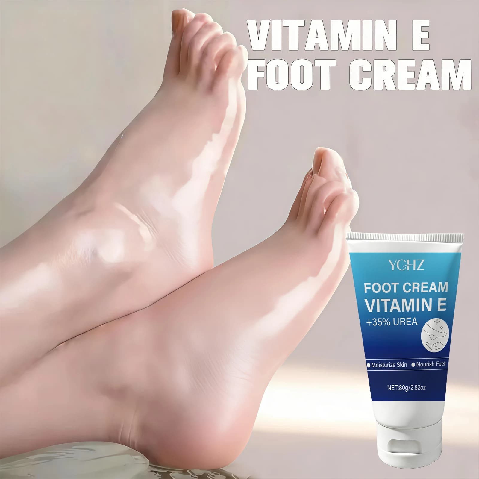 Crema per Piedi con 60% di Urea e 2% di Acido Salicilico per Piedi Secchi e Screpolati - Idrata e Nutre la Pelle Secca - Cura dei Piedi per Uomini e Donne, Contiene Olio di Jojoba