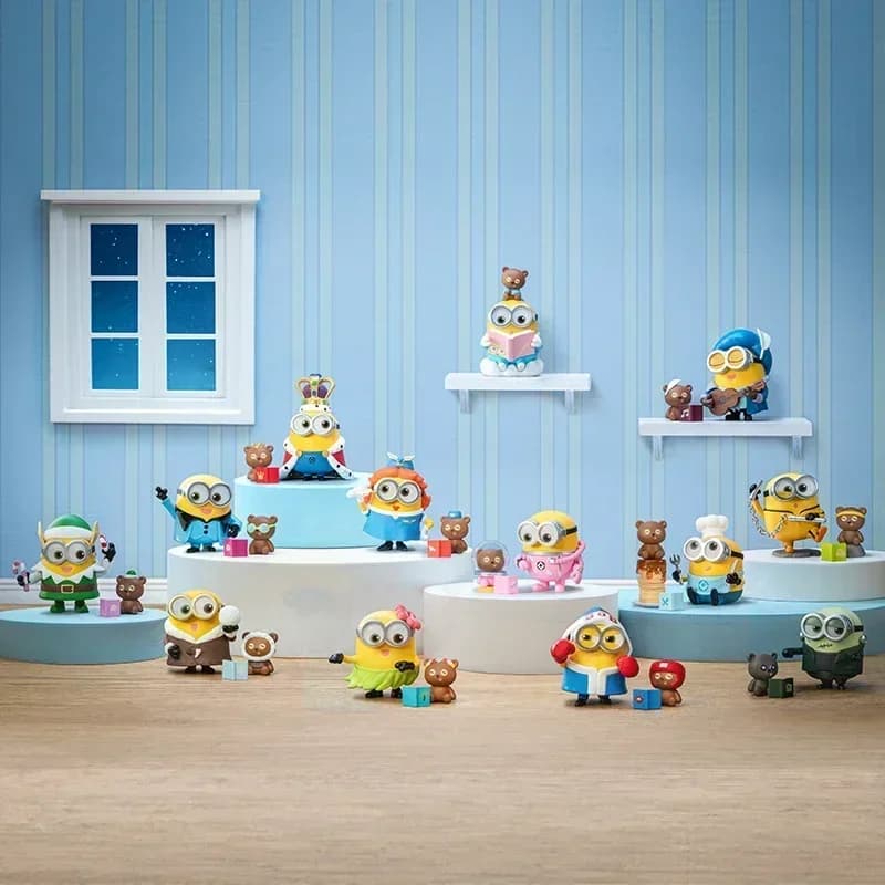 POP MART Minions Storie della buonanotte di Bob e Tim Series Blind Box Guess Bag Mystery Box Toys Doll Cute Anime Figure Ornaments