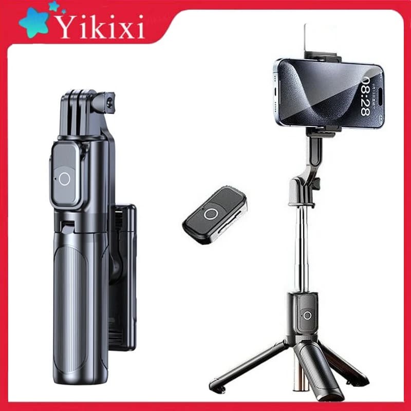 Bastone Selfie Wireless Estensibile con Telecomando Bluetooth, Treppiede Pieghevole e Supporto per Telefono per iPhone Samsung, Fotografia Mobile