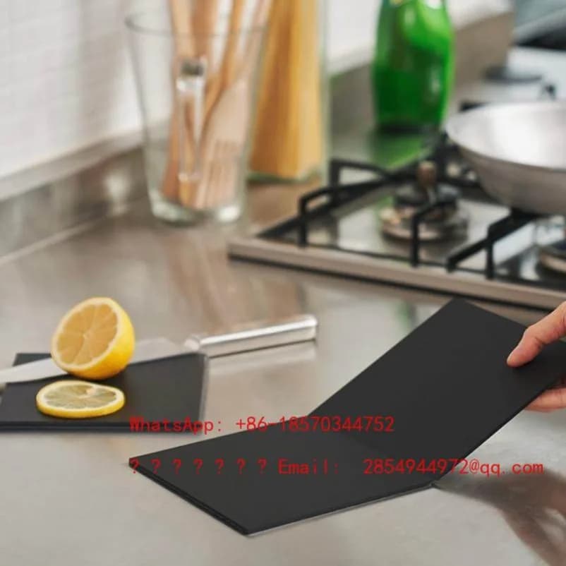 Tagliere Pieghevole in Resina Nera, Tagliere per Frutta e Cucina, Semplice, Antibatterico e Antimuffa