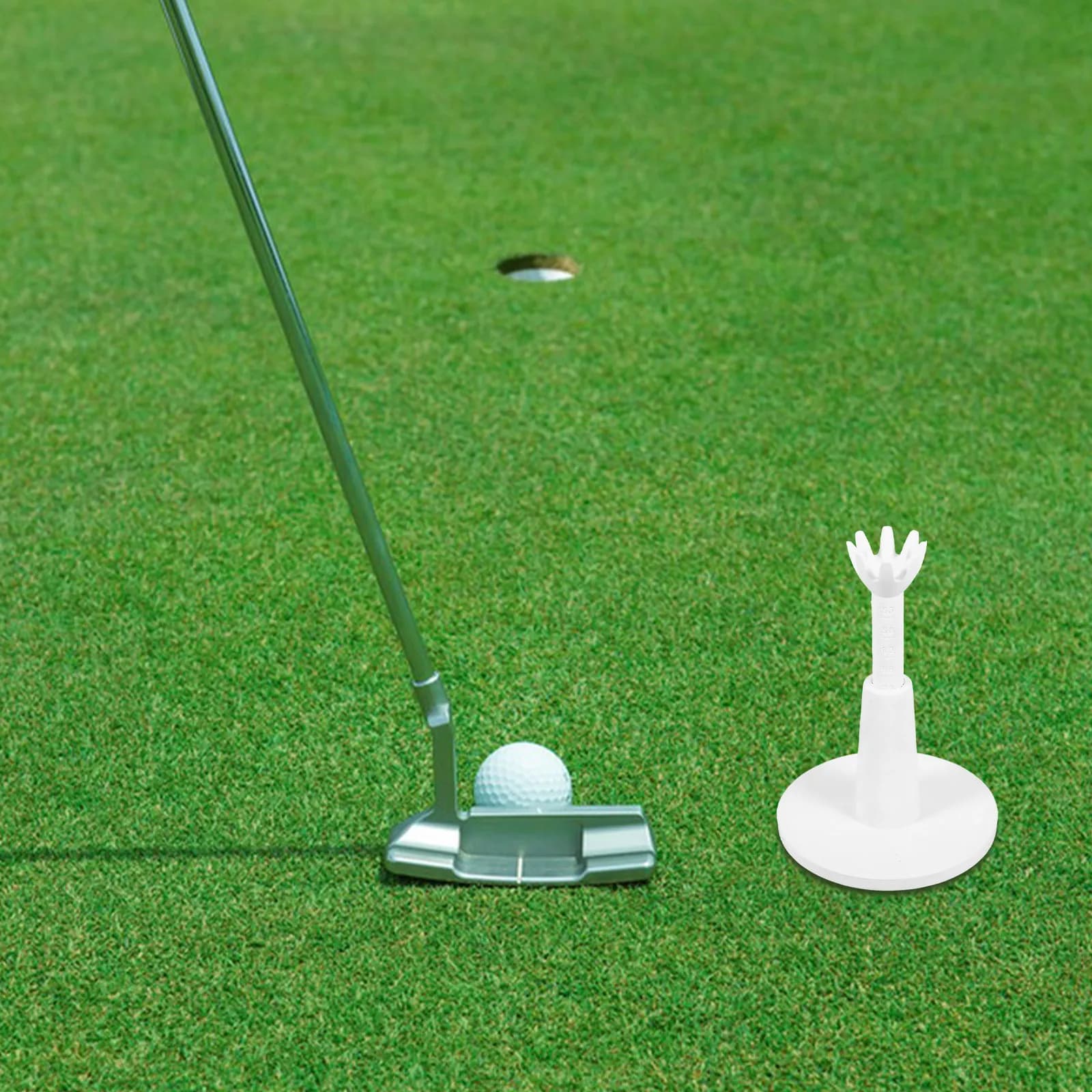 2 Pezzi Picchetti da Golf Regolabili con Design a Corona Premium, Base Stabile per Pratica Indoor e Outdoor, Leggeri e Portatili per l'Allenamento