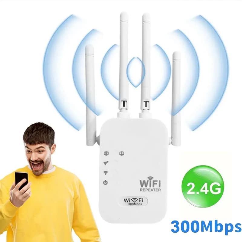 PIX-LINK U7AC Ripetitore WiFi 300Mbps Singola Banda 2.4G, Amplificatore WiFi con Antenna ad Alto Guadagno, Configurazione WPS, Compatibilità Universale, Estensore di Segnale Domestico