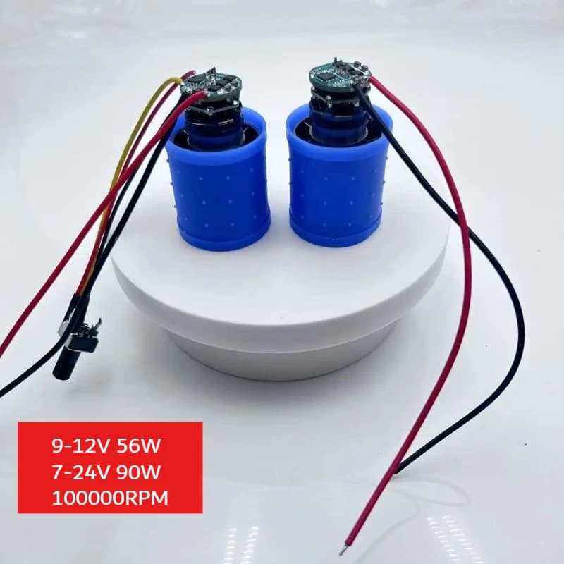 Blower Motor DC 9V 12V 24V 100000 RPM Fan Candleless Miniature Brushless Aluminum Wheel Hair Dryer High Speed Motor