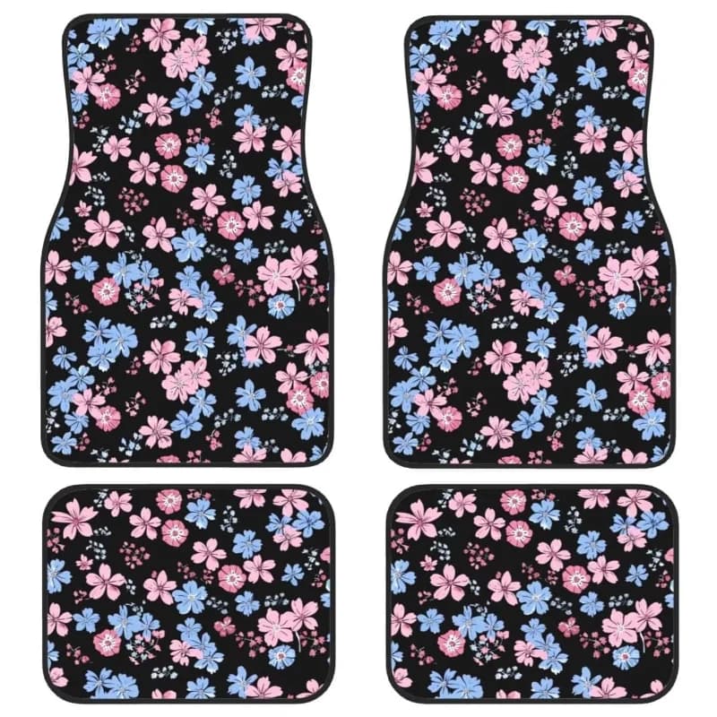 Carpets with floral print Carpets for rear seats with cute flowers Carpets Complete set Interior accessories for cars Furniture gift