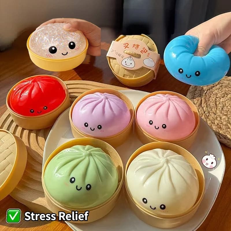 Palline Antistress Colorate a Forma di Raviolo, Giocattoli Riutilizzabili a Lenta Risposta per Decompressione, Palline di Pasta per Alleviare lo Stress e Regalo per Bambini