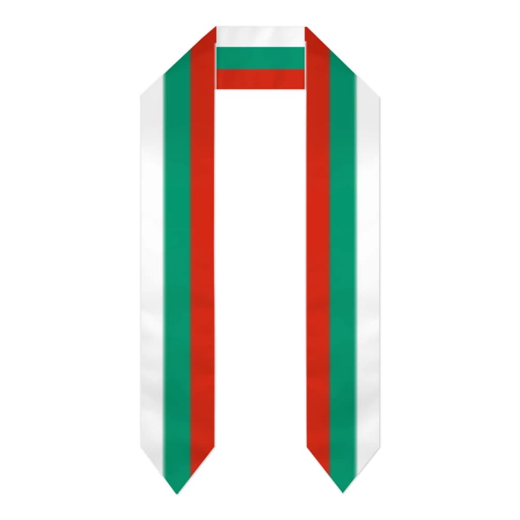 Fascia per laurea Bandiera Bulgaria Sciarpa fresca Scialle Stola Blu zaffiro con nastro accessorio per abito da laurea a strisce di stelle 180 * 14 cm