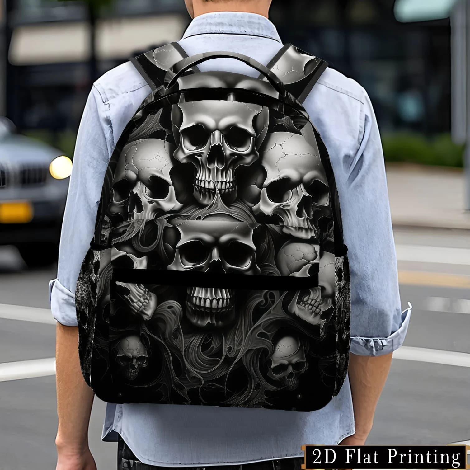 Fully printed backpack, for school, portable, large capacity commuting backpack! Equipped with adjustable shoulder strap and zipper.