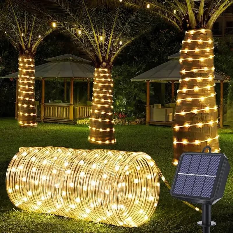 7m/12m Led Solar String Fairy Lights Ghirlande per esterni Lampada Patio Impermeabile Natale Matrimonio Lampioni da giardino