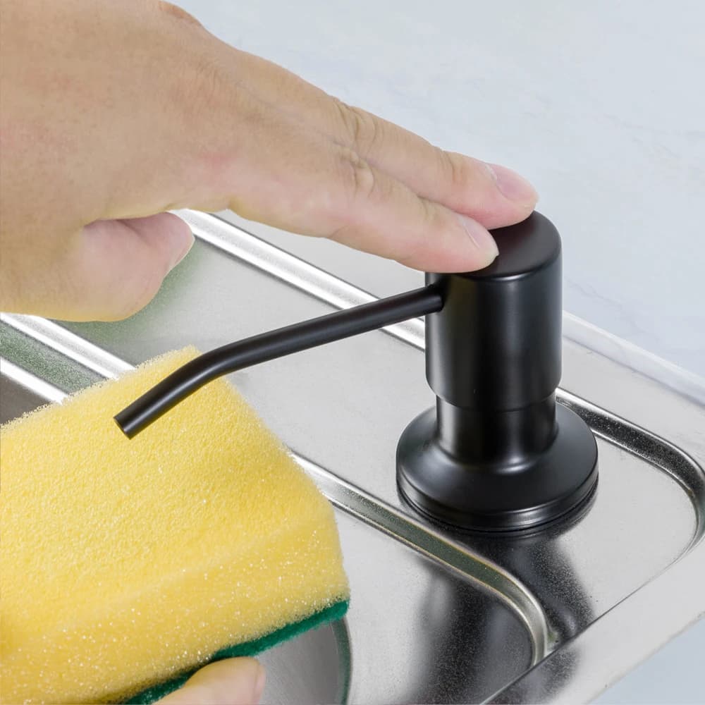 910-HoT Dispenser di sapone per piatti neri manuale da cucina personalizzato da 500 ml in acciaio inossidabile per lavello da cucina Fabbrica in Cina