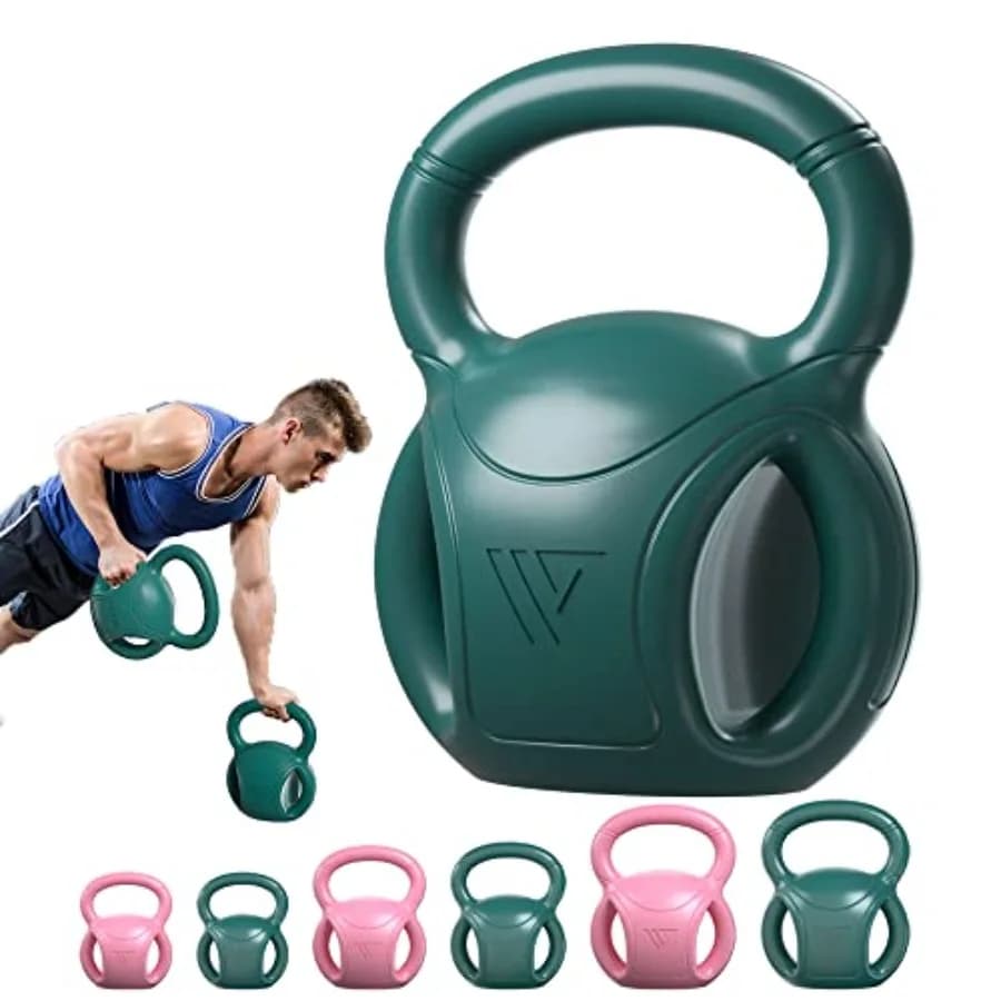 Kettlebell a 3 Maniglie per Donne, Pesi da 5, 10, 15, 20 LB in Acciaio Nero per Russian Twists, Esercizi Addominali, Sollevamento Pesi e Allenamento Core