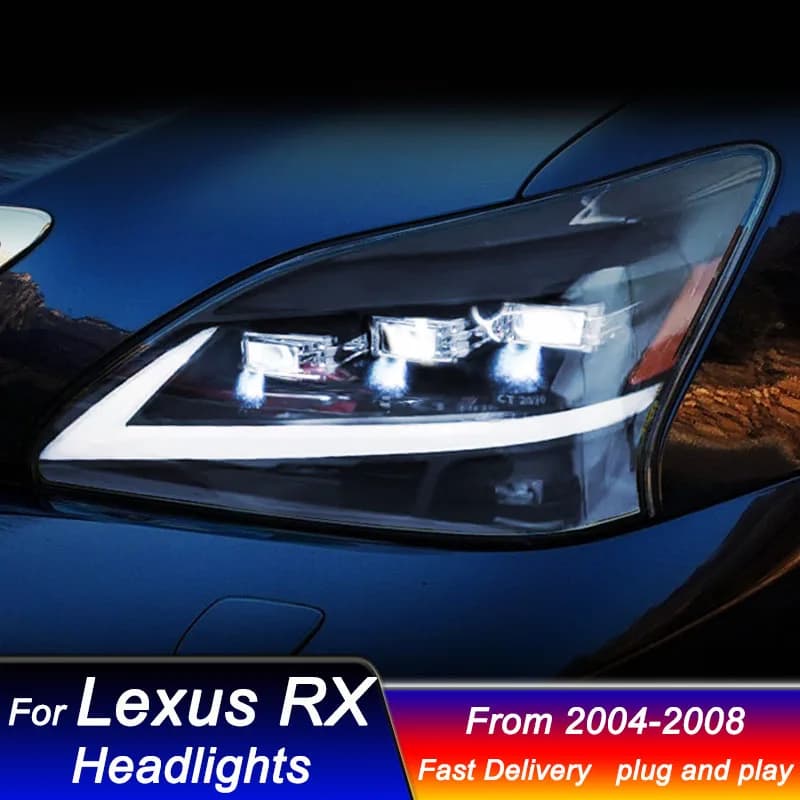 Fari a Led per auto per LEXUS RX 04-08 Aggiornamento stile a matrice Lampada frontale a led completa DRL Lampada di segnalazione dinamica Gruppo luce anteriore